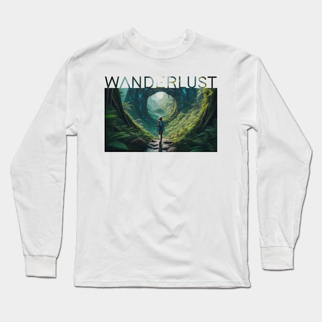 Wanderlust Travel T-Shirt Long Sleeve T-Shirt by adcastaway